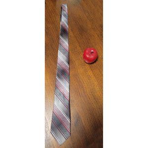 Van Gogh Diagonal Speckled Stripe Pattern Purple Grey Gray White Black Men's Tie